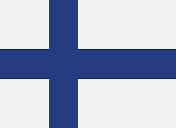 bildbanksillustrationer, clip art samt tecknat material och ikoner med a flag of finland with a blue cross - finsk flagga