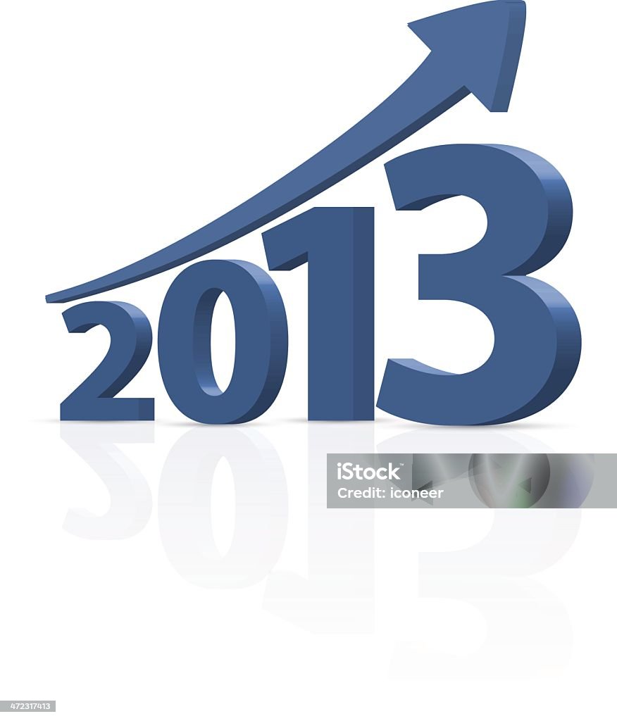 Ano de 2013 com seta - Vetor de 2013 royalty-free