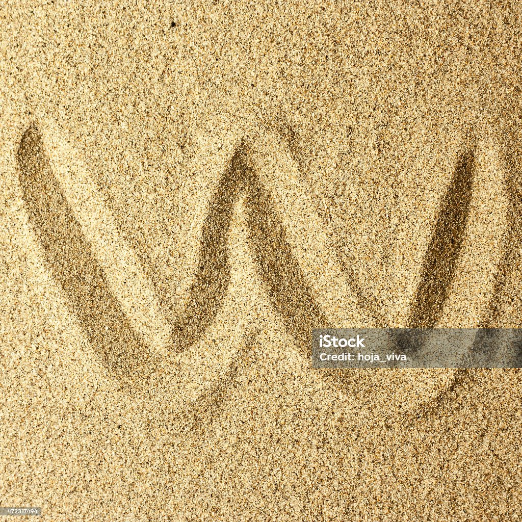 w handwriting in the sand 2015 Stock Photo