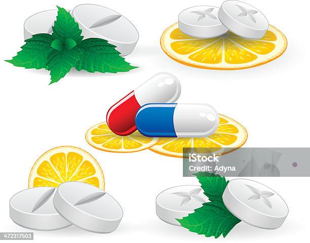 Витамин — стоковая векторная графика и другие изображения на тему Антибиотик - Антибиотик, Апельсин, Белый