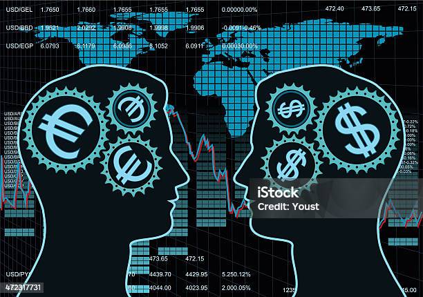 Vs Taux De Change Dollareuro Vecteurs libres de droits et plus d'images vectorielles de Inflation - Inflation, Débat, Carte