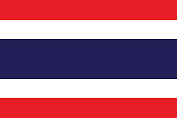 a close-up of the flag of thailand - thailand stock illustrations