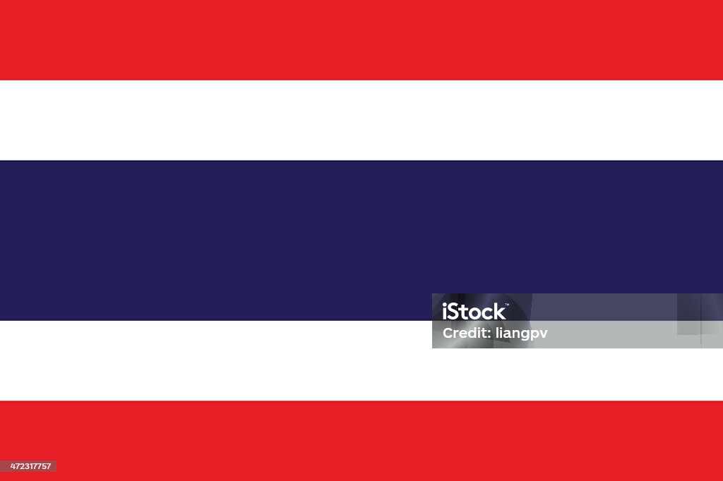 A close-up of the flag of Thailand Trairanga, Proportion 2:3, Flag of Thailand Thai Flag stock vector