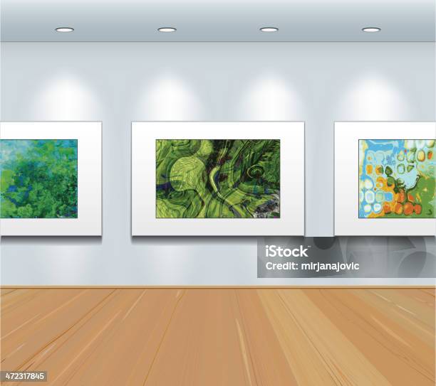 Imagens Na Parede Em Galeria De Arte - Arte vetorial de stock e mais imagens de Arte - Arte, Imagem pintada, Museu de arte