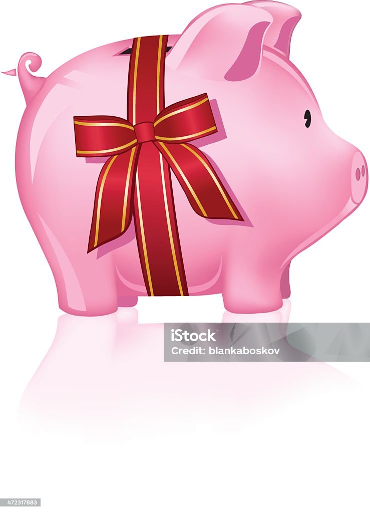 Piggy Bank presente - Vetor de Aniversário royalty-free