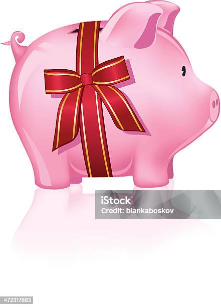 Vetores de Piggy Bank Presente e mais imagens de Aniversário - Aniversário, Cofre de porquinho, Cofre para moedas