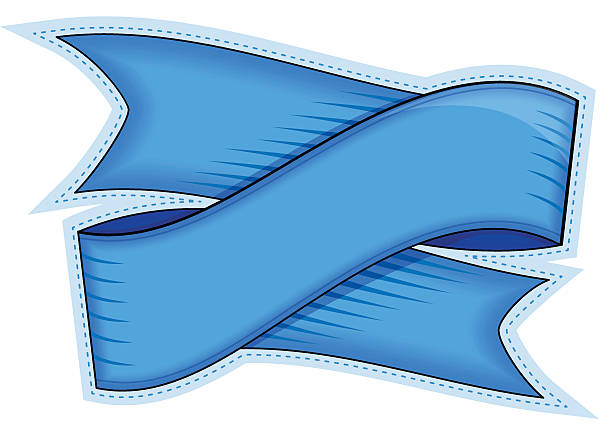 블루 리본상 배너입니다 레이블입니다 - banner ribbon sash flag stock illustrations