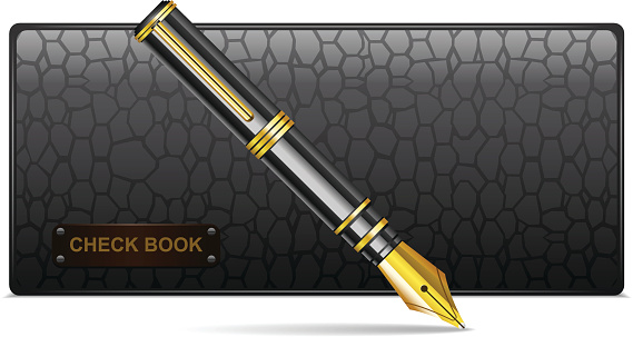 Checkbook Drawing Checkbook With Pen Stock Illustration - Download Image Now - Ballpoint ...