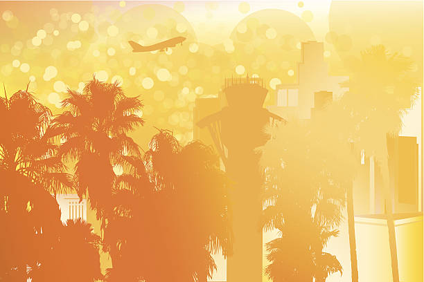 Los Angeles - Vector Illustration Los Angeles - Vector Illustration airport sunrise stock illustrations