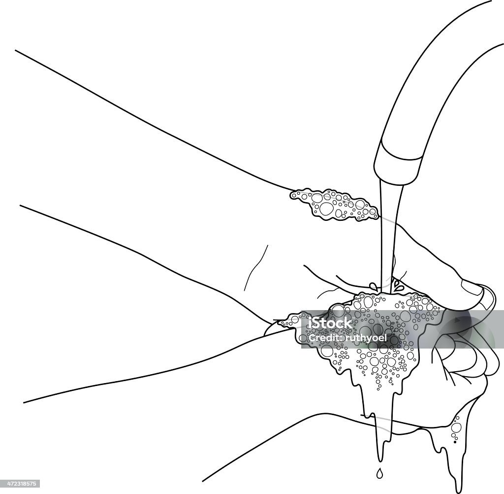 Hände waschen von Seife - Lizenzfrei Aktivitäten und Sport Vektorgrafik