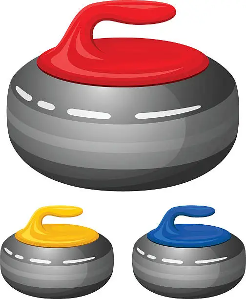 Vector illustration of Curling Stones