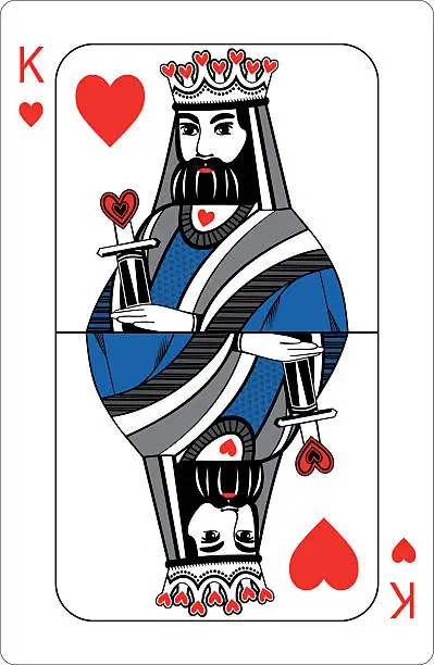 Vector illustration of King of hearts.