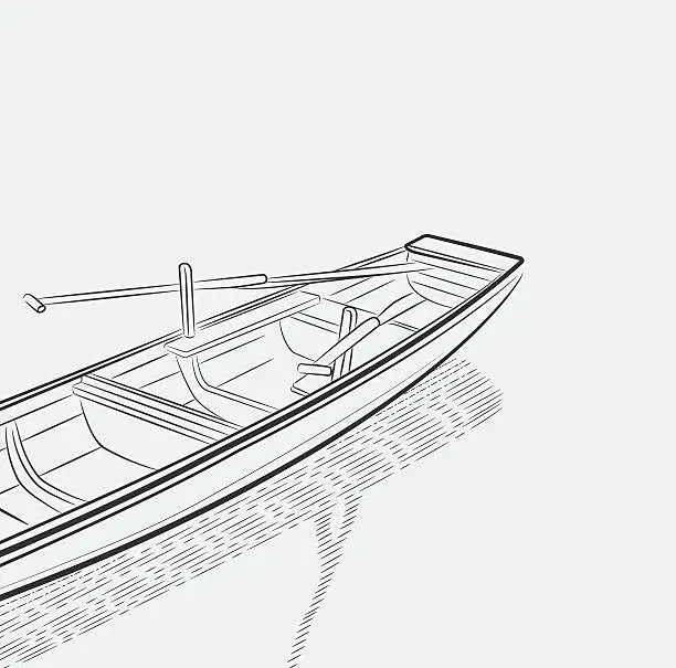 Vector illustration of lonely boat