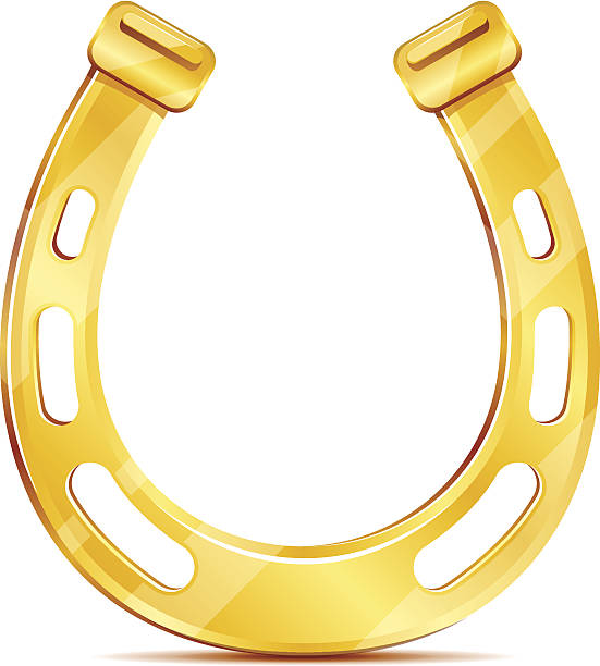 illustrazioni stock, clip art, cartoni animati e icone di tendenza di golden horseshoe - horseshoe