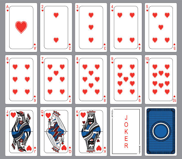 ilustrações, clipart, desenhos animados e ícones de conjunto de corações cartões de jogo. - cards rear view vector pattern