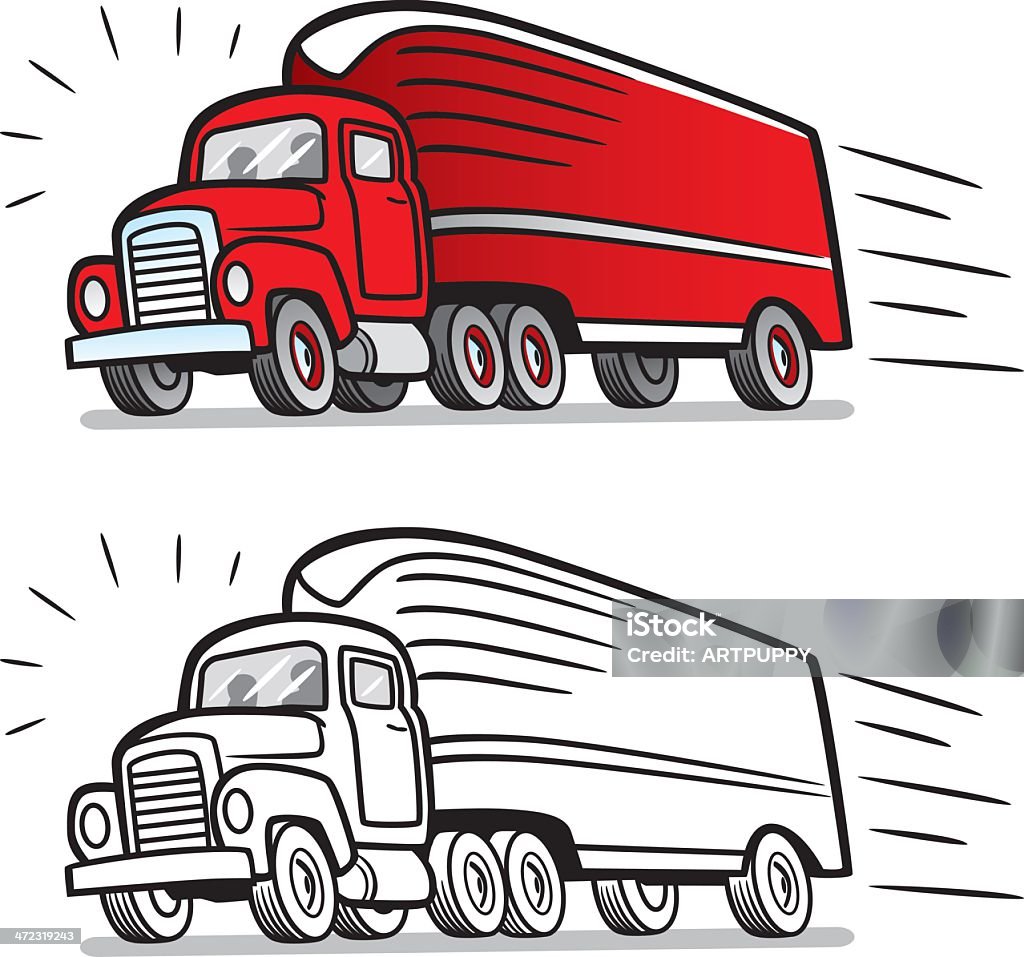 Camion Vintage accélérer - clipart vectoriel de Camion de déménagement libre de droits