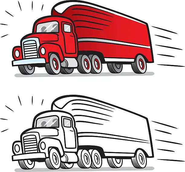Vector illustration of Vintage Truck Speeding