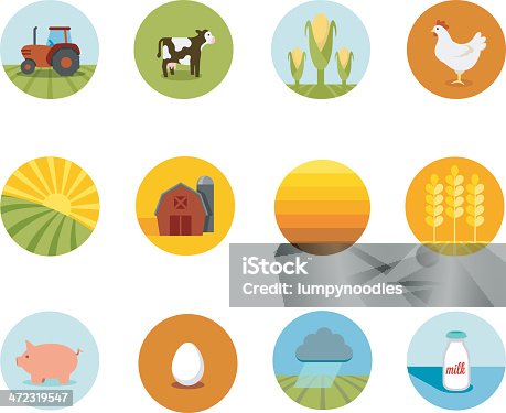 istock Circle Farming Icons 472319547