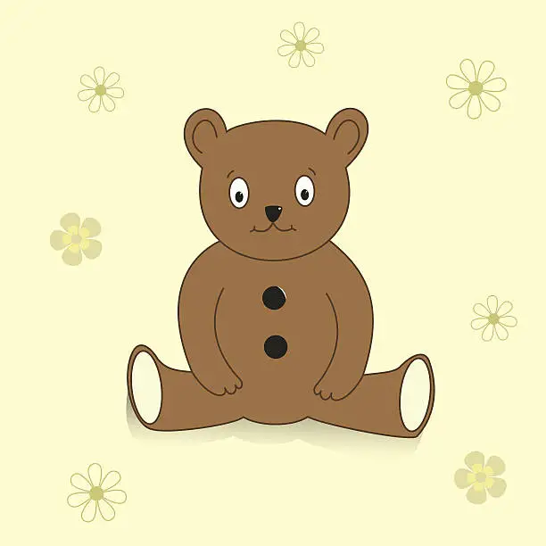 Vector illustration of Abstract brown teddy.