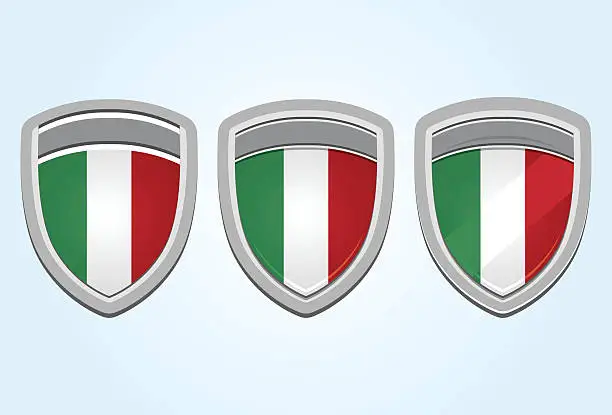 Vector illustration of Italian badge shields