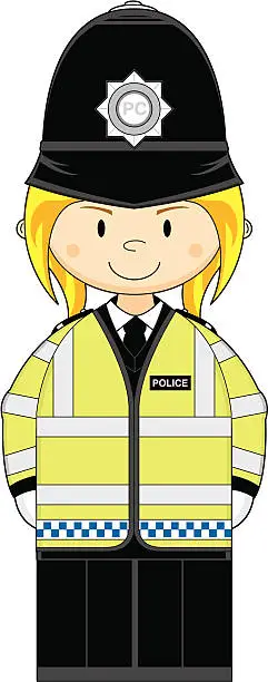 Vector illustration of Female British Police Officer