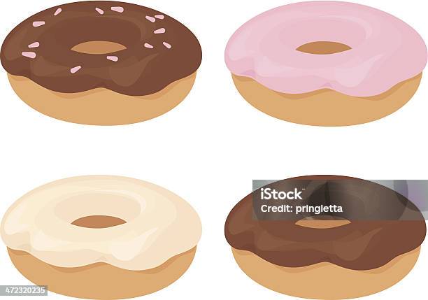 Donuts Stock Vektor Art und mehr Bilder von Braun - Braun, Illustration, Krapfen und Doughnuts