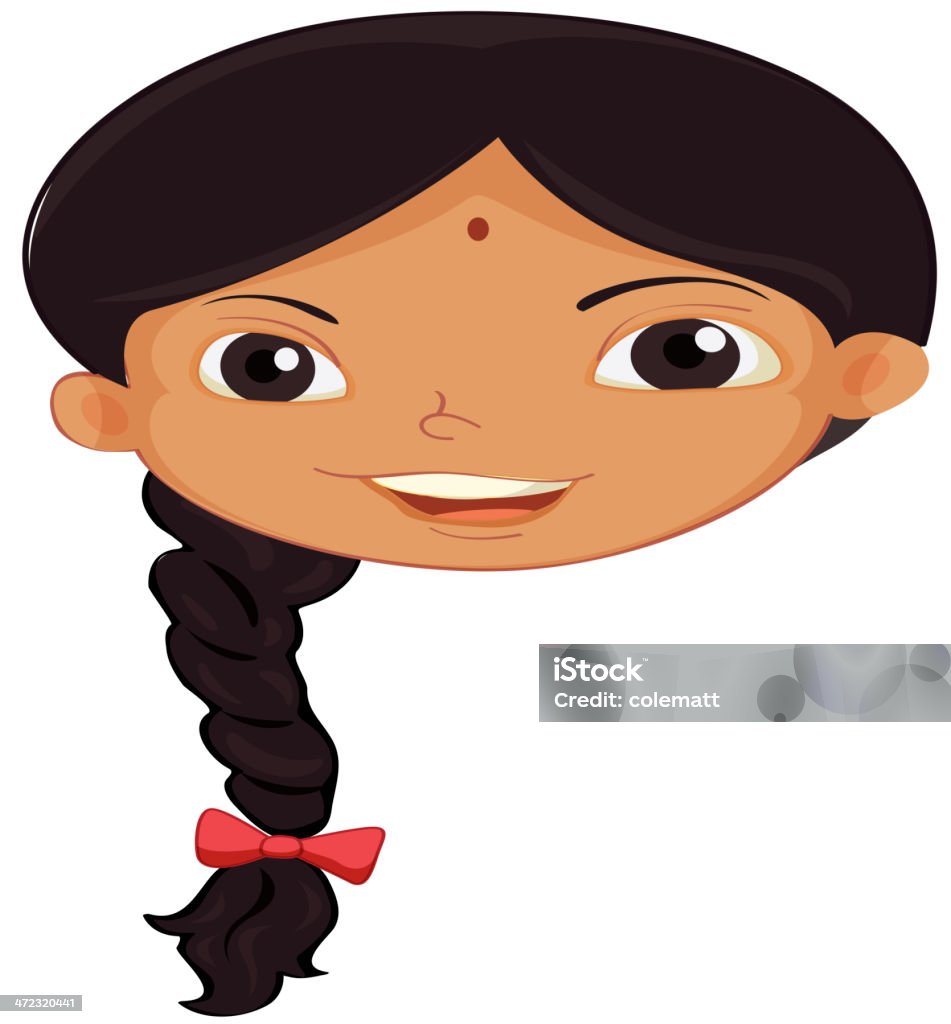 Indyjskich Dziewczyna twarz - Grafika wektorowa royalty-free (Kultura indyjska)