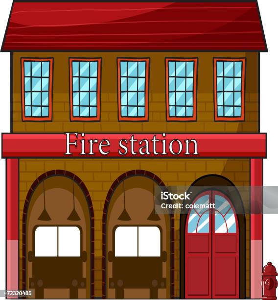 Ilustración de Incendio Station y más Vectores Libres de Derechos de Boca de Incendios - Boca de Incendios, Camión de bomberos, Clip Art