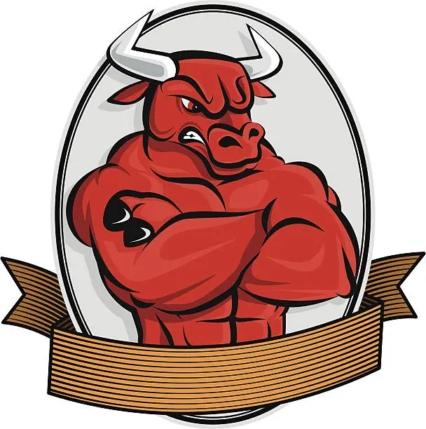 Vector illustration of Angry Bull