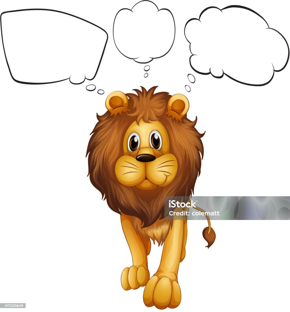 Strong lion with empty callouts Strong lion with empty callouts on a white background Lion - Feline stock vector