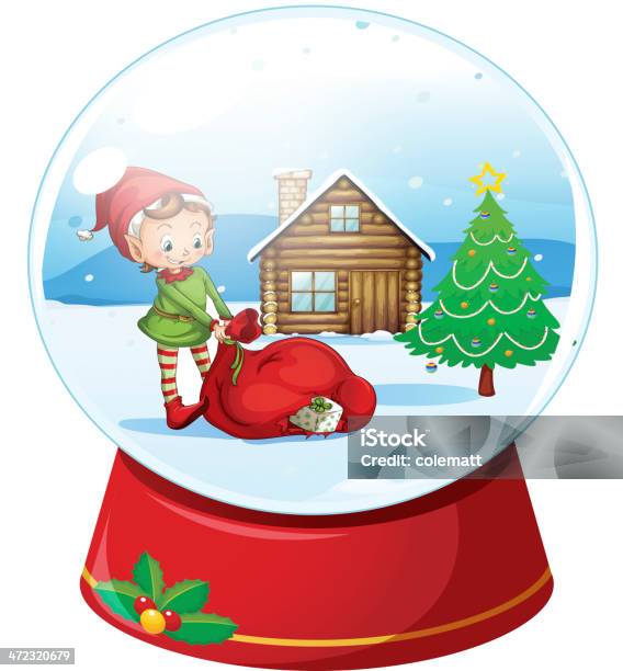 Kinder Und Ein Haus Stock Vektor Art und mehr Bilder von Elfe - Elfe, Schneekugel, Baum