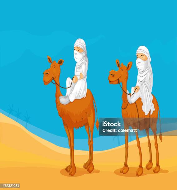 Wielbłąd I Arabów - Stockowe grafiki wektorowe i więcej obrazów Bagaż - Bagaż, Wielbłąd, Clip Art