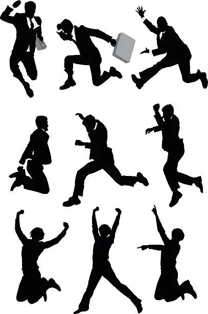 Vector illustration of Business people jumping