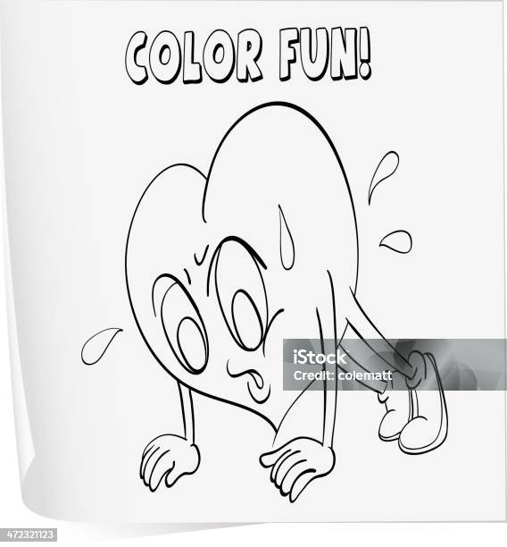 Coloring Worksheet Stock Illustration - Download Image Now - Activity, Anaerobic Exercise, Biology