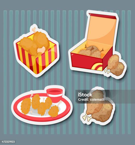 Fastfoodaufkleber Stock Vektor Art und mehr Bilder von Bildhintergrund - Bildhintergrund, ClipArt, Dekoration