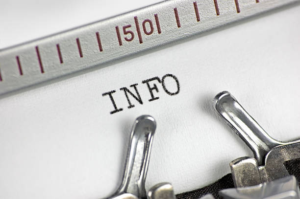 istock Typewriter detailed macro closeup typing text Info, Large Detailed Closeup 472321974