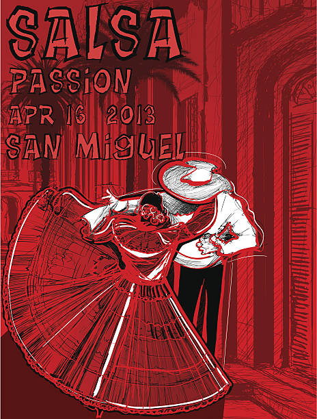 latino dance poster Vector illustration of a latino dance poster female salsa dancer stock illustrations