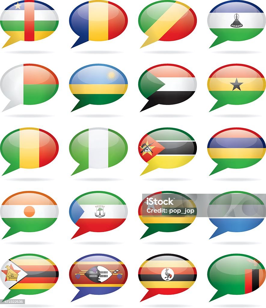 Bolha de discurso de bandeiras África - Vetor de Balão - Símbolo Ortográfico royalty-free