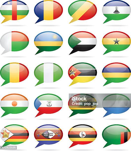 Bolha De Discurso De Bandeirasáfrica - Arte vetorial de stock e mais imagens de Balão de Fala - Balão de Fala, Bandeira, Bandeira Ganesa