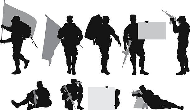 Army soldier Army soldierhttp://www.twodozendesign.info/i/1.png binoculars silhouettes stock illustrations