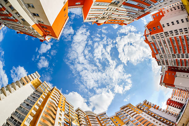 istock fisheye shot of new resitential buildings 472322794