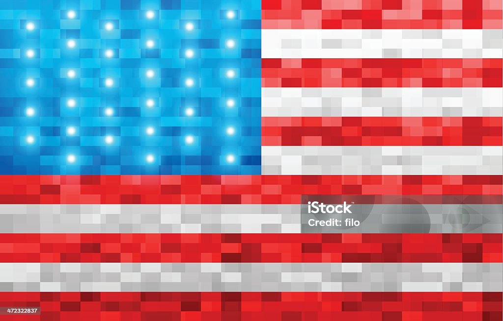 Fundo da bandeira americana pixels - Vetor de Bandeira Norte-Americana royalty-free