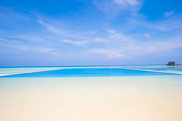 istock Luxury infinity swimming pool in the tropical hotel 472322886