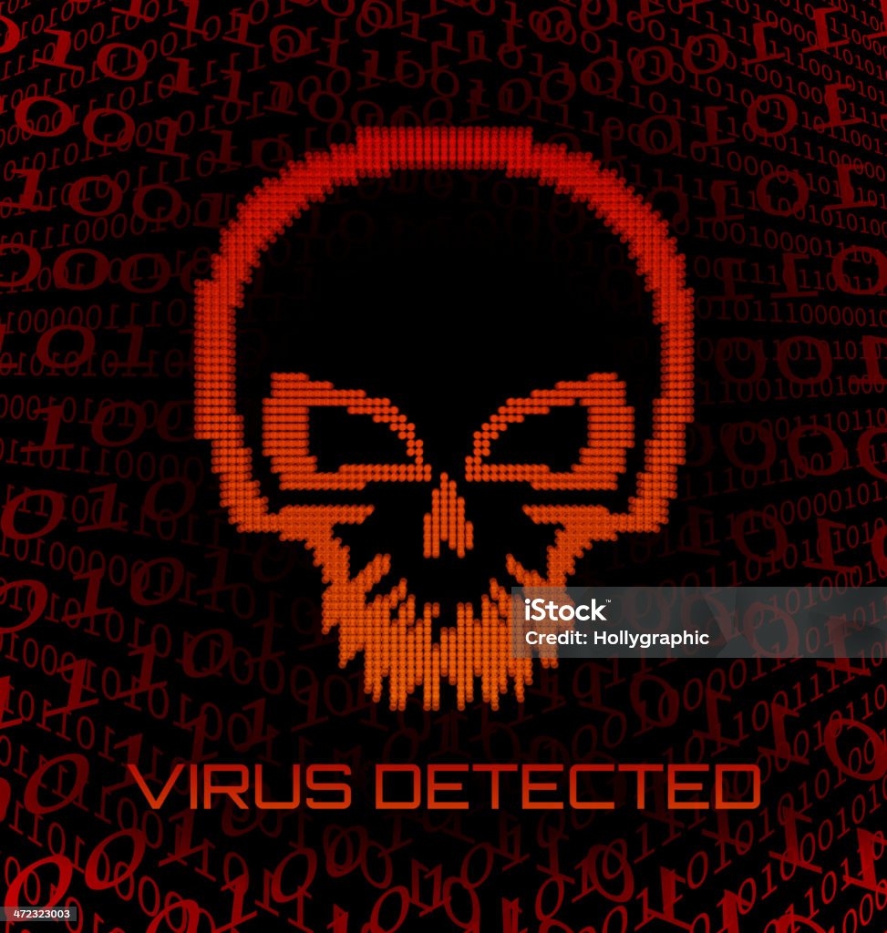 Virus détecté - clipart vectoriel de Affichage digital libre de droits