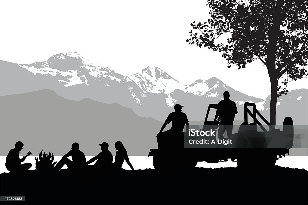 Mountain Boys A-Digit In Silhouette stock vector