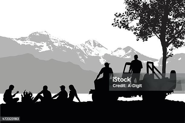 Mountain Boys Stock Illustration - Download Image Now - In Silhouette, Camping, Off-Road Vehicle