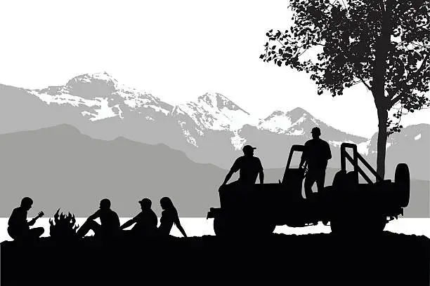 Vector illustration of Mountain Boys