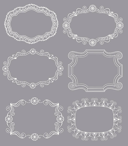 Vintage Lace Frames vector art illustration