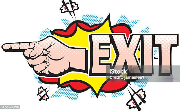 Попарт Exitзнак Выход — стоковая векторная графика и другие изображения на тему Exit - Знак Выход - Exit - Знак Выход, Поп-арт, Журнал комиксов