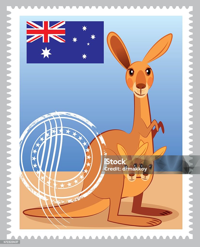 Bollo di Australia - arte vettoriale royalty-free di Bandiera dell'Australia